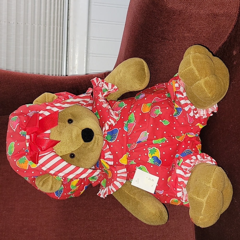 Red Fruity Bear Plush Dress-Up Toy